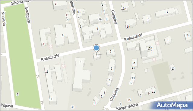 Kołobrzeg, Kościuszki Tadeusza, gen., 4, mapa Kołobrzegu