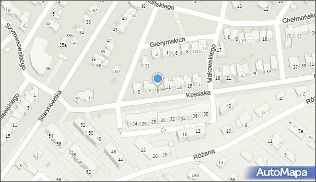 Kołobrzeg, Kossaka Juliusza, 9, mapa Kołobrzegu