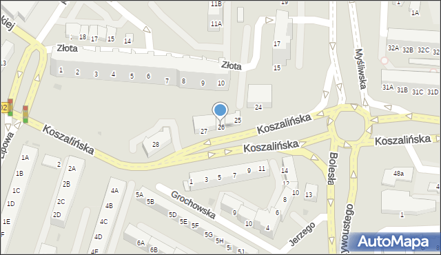 Kołobrzeg, Koszalińska, 26, mapa Kołobrzegu