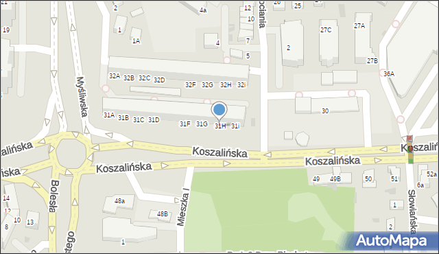 Kołobrzeg, Koszalińska, 31H, mapa Kołobrzegu
