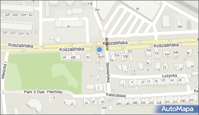 Kołobrzeg, Koszalińska, 51, mapa Kołobrzegu