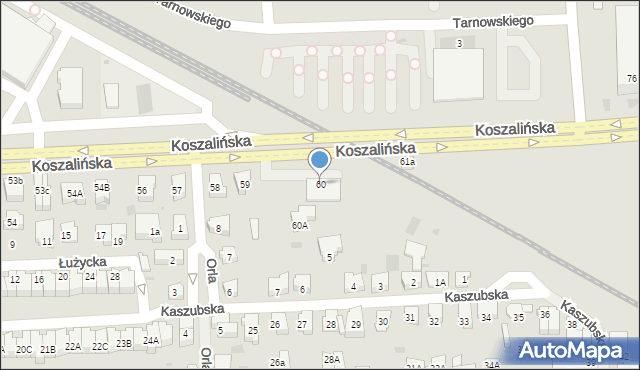 Kołobrzeg, Koszalińska, 60, mapa Kołobrzegu