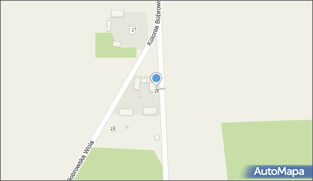 Kolonia Bobrowska Wola, Kolonia Bobrowska Wola, 18, mapa Kolonia Bobrowska Wola