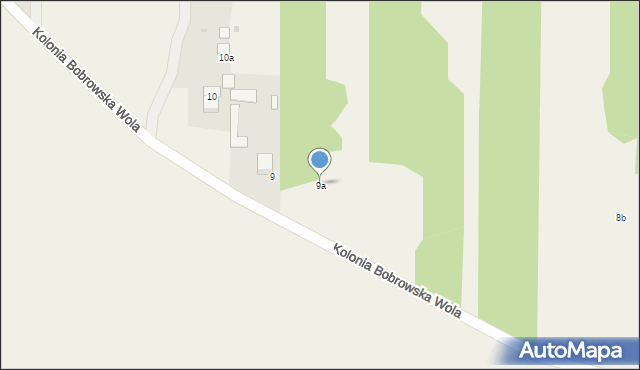 Kolonia Bobrowska Wola, Kolonia Bobrowska Wola, 9a, mapa Kolonia Bobrowska Wola