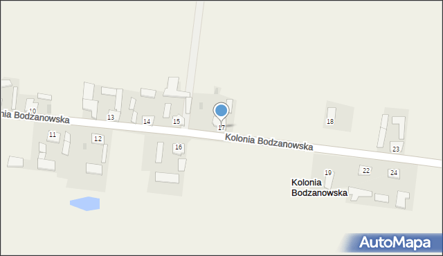 Kolonia Bodzanowska, Kolonia Bodzanowska, 17, mapa Kolonia Bodzanowska