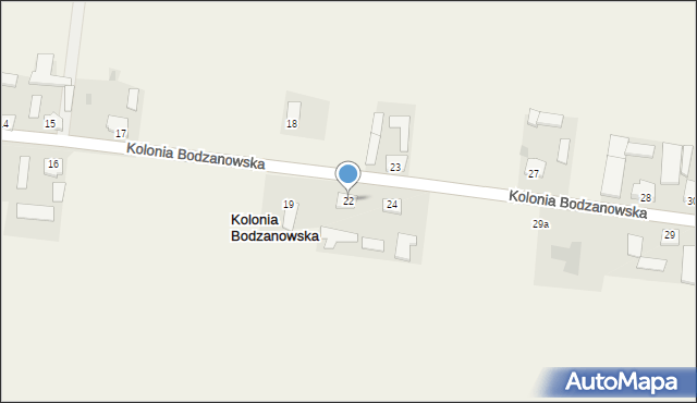 Kolonia Bodzanowska, Kolonia Bodzanowska, 22, mapa Kolonia Bodzanowska