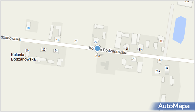Kolonia Bodzanowska, Kolonia Bodzanowska, 29a, mapa Kolonia Bodzanowska