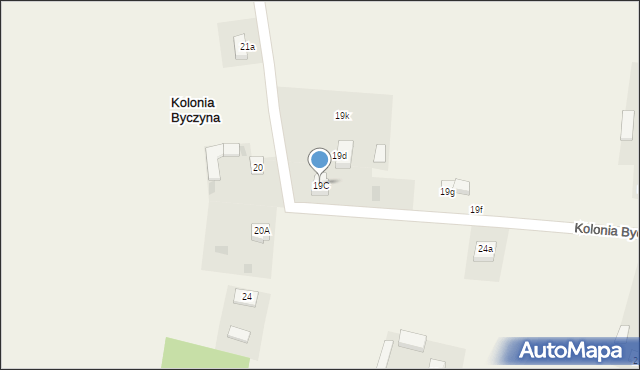 Kolonia Byczyna, Kolonia Byczyna, 19C, mapa Kolonia Byczyna