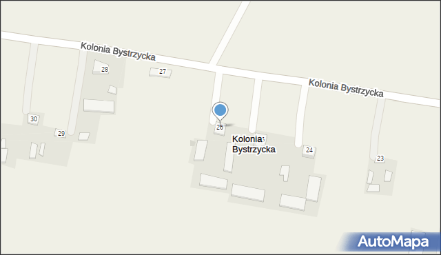 Kolonia Bystrzycka, Kolonia Bystrzycka, 26, mapa Kolonia Bystrzycka