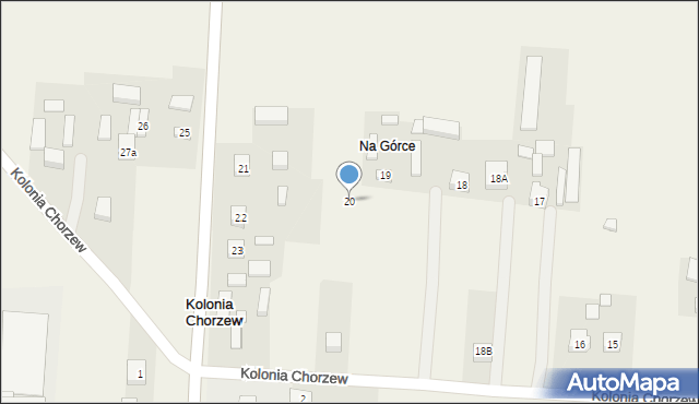 Kolonia Chorzew, Kolonia Chorzew, 20, mapa Kolonia Chorzew