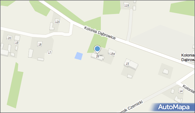 Kolonia Dąbrowice, Kolonia Dąbrowice, 16, mapa Kolonia Dąbrowice