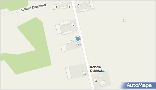 Kolonia Dąbrówka, Kolonia Dąbrówka, 9, mapa Kolonia Dąbrówka