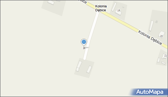 Kolonia Dębice, Kolonia Dębice, 18, mapa Kolonia Dębice