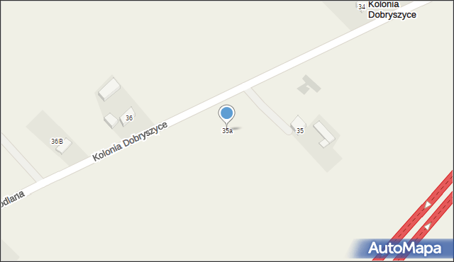 Kolonia Dobryszyce, Kolonia Dobryszyce, 35a, mapa Kolonia Dobryszyce