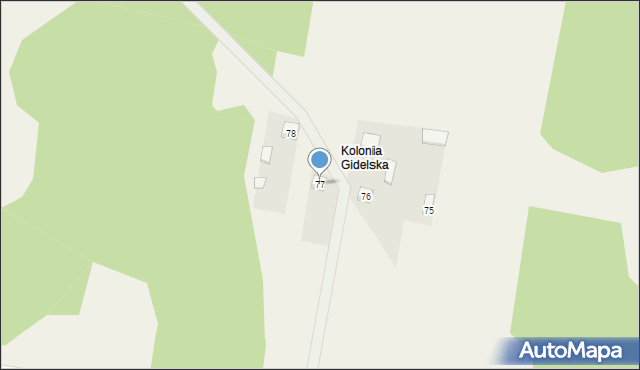 Kolonia Gidelska, Kolonia Gidelska, 77, mapa Kolonia Gidelska