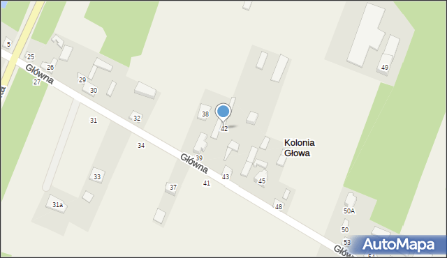 Kolonia Głowa, Kolonia Głowa, 42, mapa Kolonia Głowa