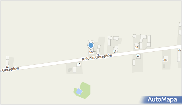 Kolonia Gorzędów, Kolonia Gorzędów, 16a, mapa Kolonia Gorzędów