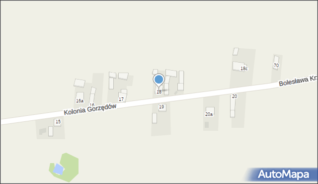 Kolonia Gorzędów, Kolonia Gorzędów, 18, mapa Kolonia Gorzędów