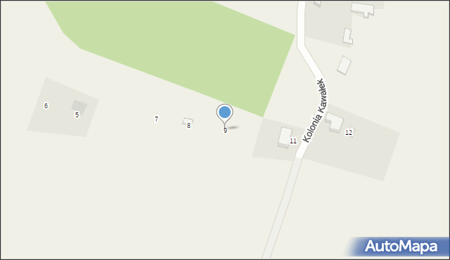Kolonia Kawałek, Kolonia Kawałek, 9, mapa Kolonia Kawałek