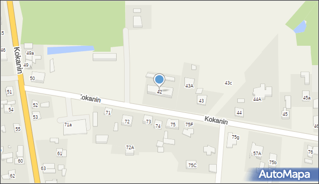 Kolonia Kokanin, Kolonia Kokanin, 42, mapa Kolonia Kokanin