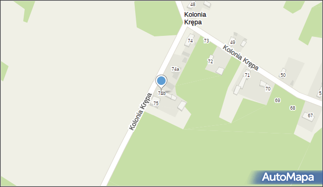 Kolonia Krępa, Kolonia Krępa, 74b, mapa Kolonia Krępa