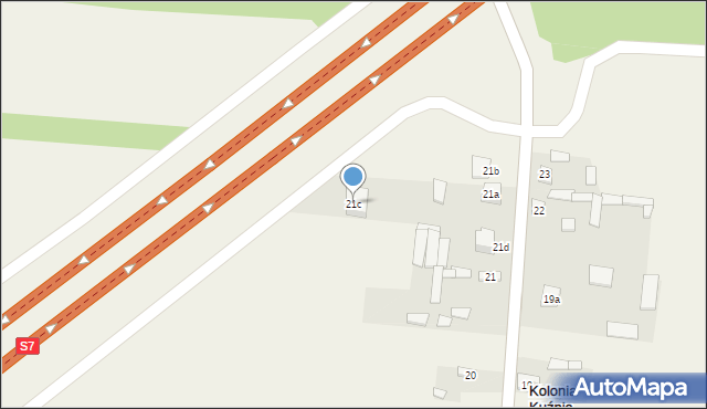 Kolonia Kuźnia, Kolonia Kuźnia, 21c, mapa Kolonia Kuźnia
