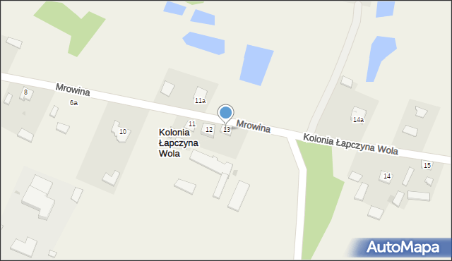 Kolonia Łapczyna Wola, Kolonia Łapczyna Wola, 13, mapa Kolonia Łapczyna Wola