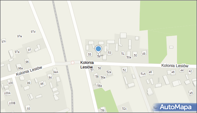 Kolonia Lesiów, Kolonia Lesiów, 54, mapa Kolonia Lesiów