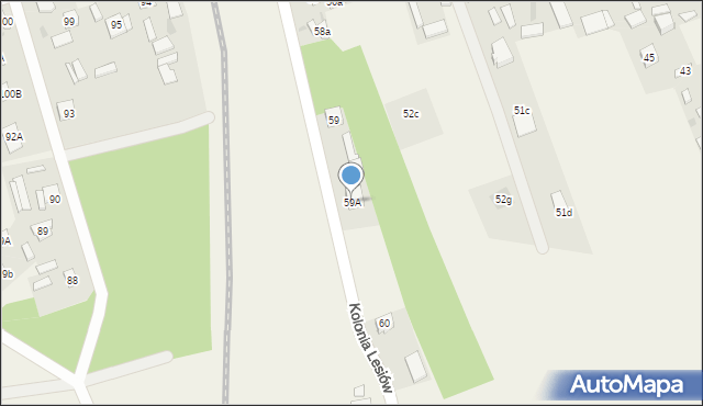 Kolonia Lesiów, Kolonia Lesiów, 59A, mapa Kolonia Lesiów