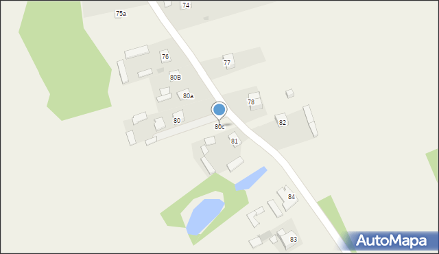 Kolonia Lesiów, Kolonia Lesiów, 80c, mapa Kolonia Lesiów