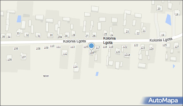 Kolonia Lgota, Kolonia Lgota, 116, mapa Kolonia Lgota