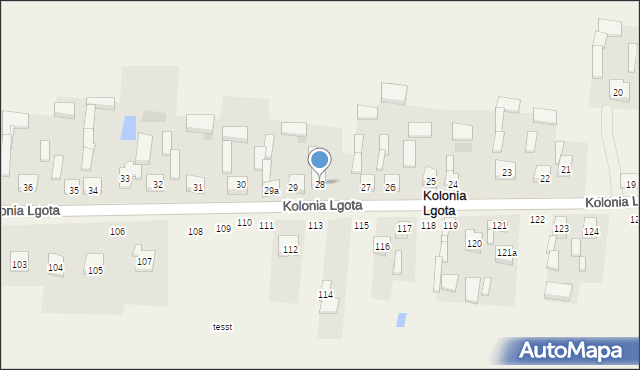 Kolonia Lgota, Kolonia Lgota, 28, mapa Kolonia Lgota