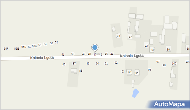 Kolonia Lgota, Kolonia Lgota, 47, mapa Kolonia Lgota