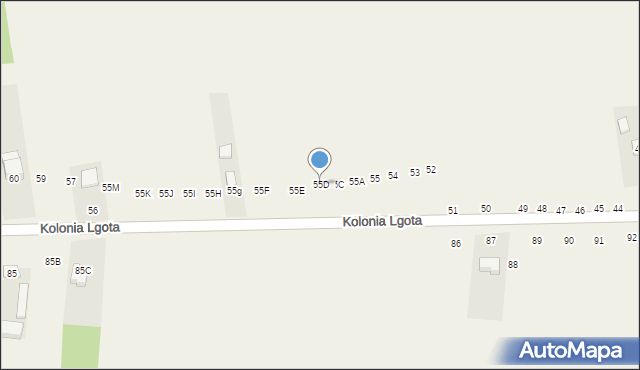 Kolonia Lgota, Kolonia Lgota, 55D, mapa Kolonia Lgota