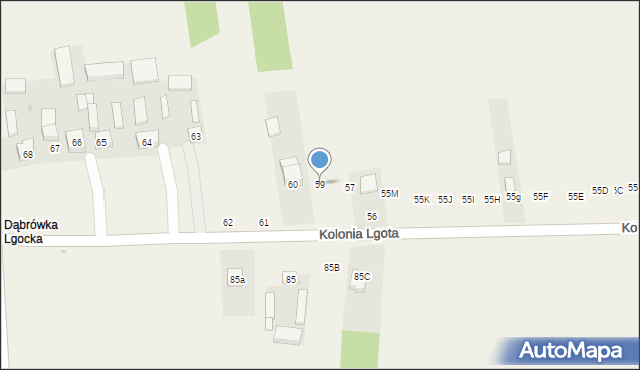 Kolonia Lgota, Kolonia Lgota, 59, mapa Kolonia Lgota