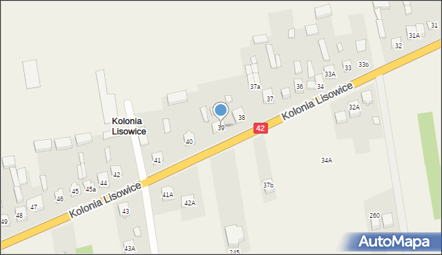 Kolonia Lisowice, Kolonia Lisowice, 39, mapa Kolonia Lisowice