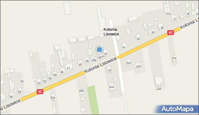 Kolonia Lisowice, Kolonia Lisowice, 44, mapa Kolonia Lisowice