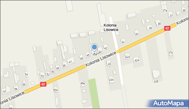 Kolonia Lisowice, Kolonia Lisowice, 45a, mapa Kolonia Lisowice