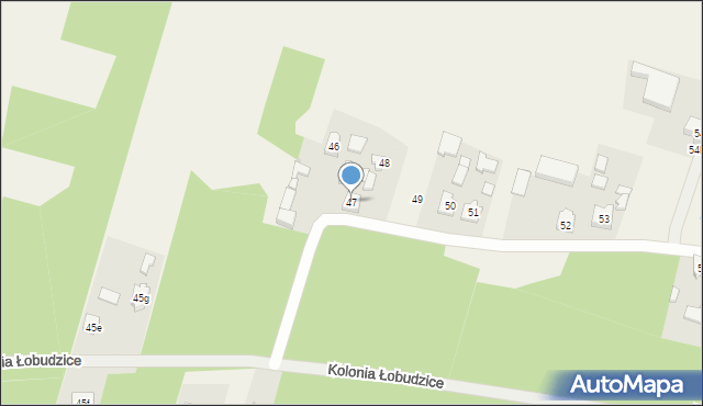 Kolonia Łobudzice, Kolonia Łobudzice, 47, mapa Kolonia Łobudzice