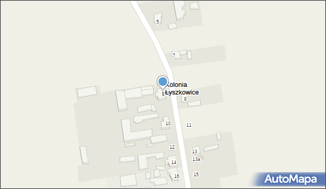 Kolonia Łyszkowice, Kolonia Łyszkowice, 8, mapa Kolonia Łyszkowice