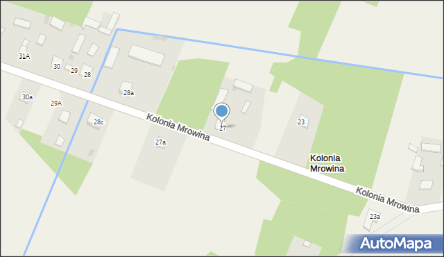 Kolonia Mrowina, Kolonia Mrowina, 27, mapa Kolonia Mrowina