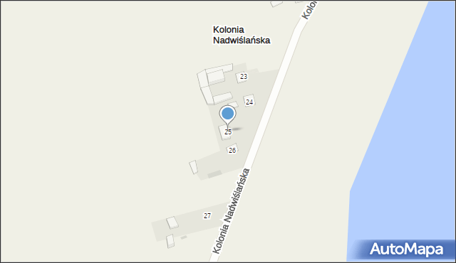 Kolonia Nadwiślańska, Kolonia Nadwiślańska, 25, mapa Kolonia Nadwiślańska