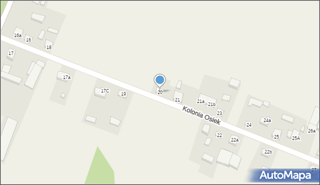 Kolonia Osiek, Kolonia Osiek, 20, mapa Kolonia Osiek