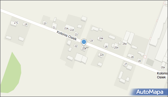 Kolonia Osiek, Kolonia Osiek, 22a, mapa Kolonia Osiek