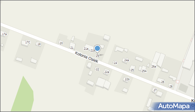Kolonia Osiek, Kolonia Osiek, 23, mapa Kolonia Osiek