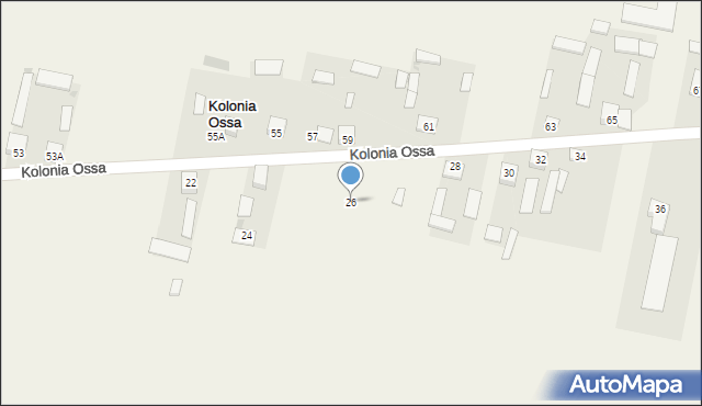 Kolonia Ossa, Kolonia Ossa, 26, mapa Kolonia Ossa