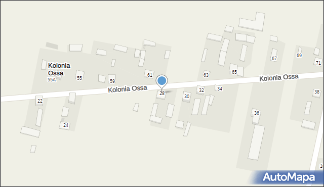 Kolonia Ossa, Kolonia Ossa, 28, mapa Kolonia Ossa