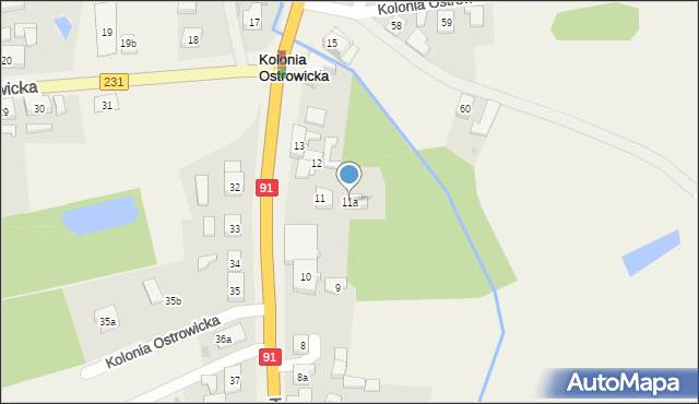 Kolonia Ostrowicka, Kolonia Ostrowicka, 11a, mapa Kolonia Ostrowicka