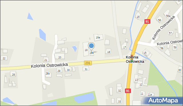 Kolonia Ostrowicka, Kolonia Ostrowicka, 19b, mapa Kolonia Ostrowicka