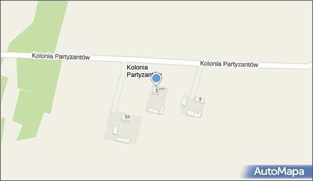 Kolonia Partyzantów, Kolonia Partyzantów, 9, mapa Kolonia Partyzantów